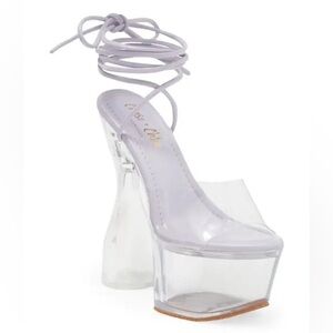 NEW! Chase + Chloe Miranda 6 Clear Platform Sandal In Lilac Clear - Size 6.5